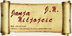 Janja Miljojčić vizit kartica